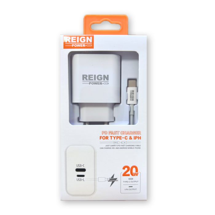 REIGN Power 20W USB-C and Lightning Charger