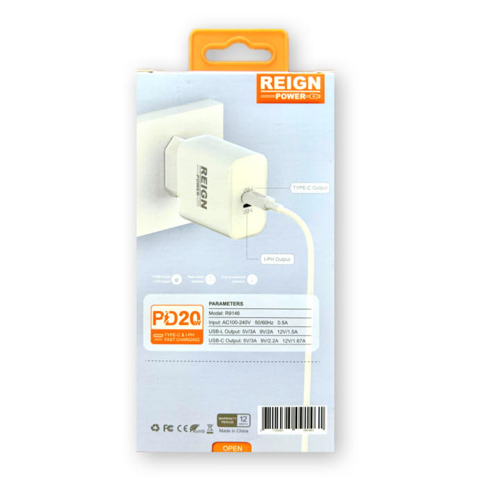 REIGN Power 20W USB-C and Lightning Charger - Image 2