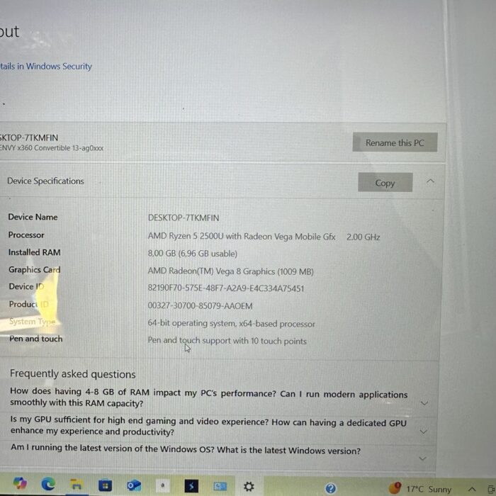 Hp Envy X360 Convertible 13 | 8GB Ram | Amd Ryzen 5 2500u | Radeon Vega Mobile Gfx - Image 6