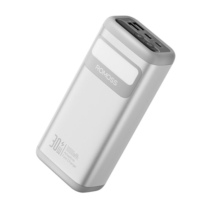 Romoss PMT30 30000mAh 30W Fast Charge Power Bank – Silver - Image 2