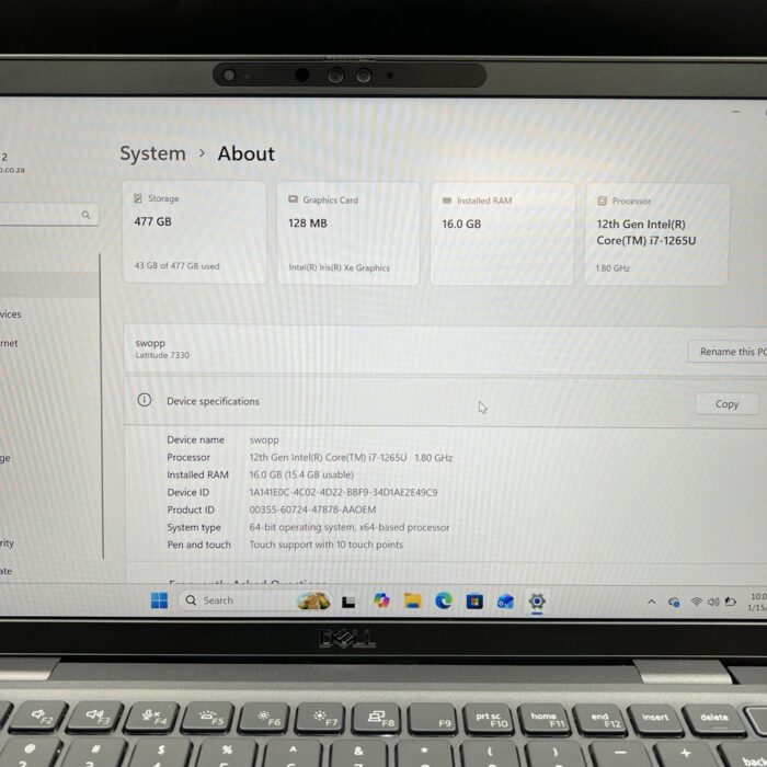 Dell Latitude 7330 (12th Gen) | Core i7 @ 1.80Ghz | 16GB Ram | 512GB SSD | Grey - Image 5
